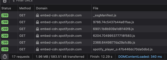 spotify embed requests